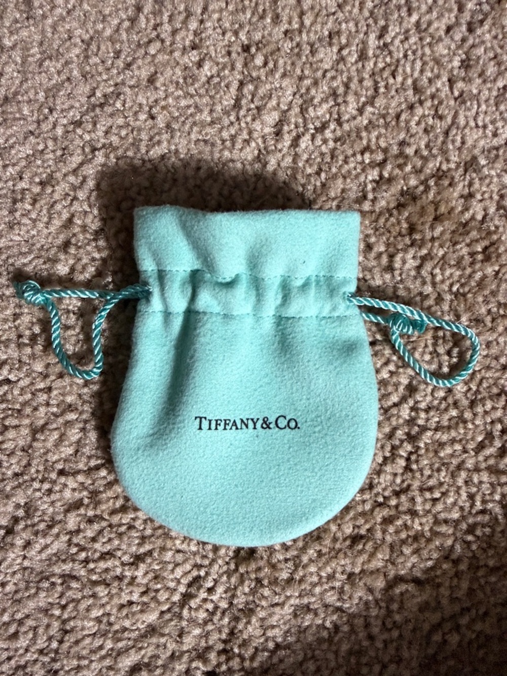 Tiffany & Co. Robin's Egg Blue Suede Drawstring Pouch